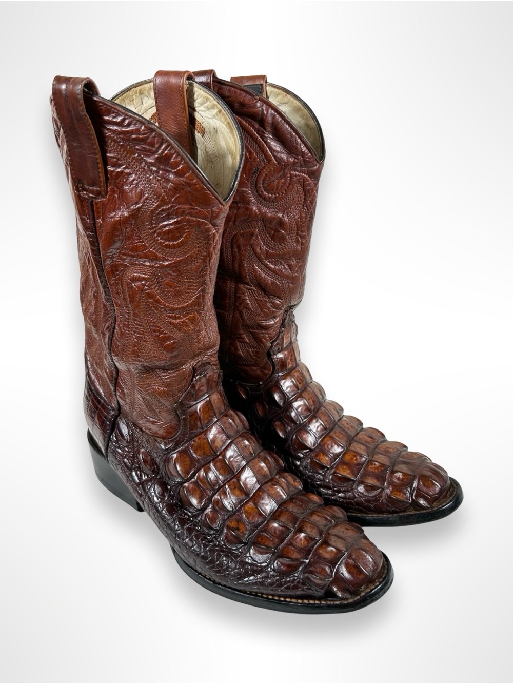 GOLDEN HORSE vintage 90s giant hornback crocodile western boots